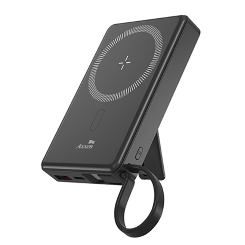 액센 보조배터리 맥세이프 10000mAh 고속보조배터리 22.5W 고속 무선 충전 (블랙) (BM113)