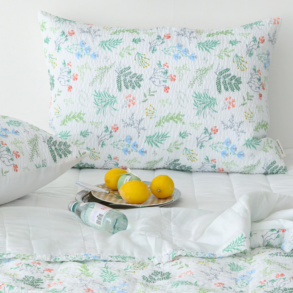 해피니 이불베개세트 델마 냉감 이불 베개 슈퍼싱글 SS (민트) (베개솜 별매)