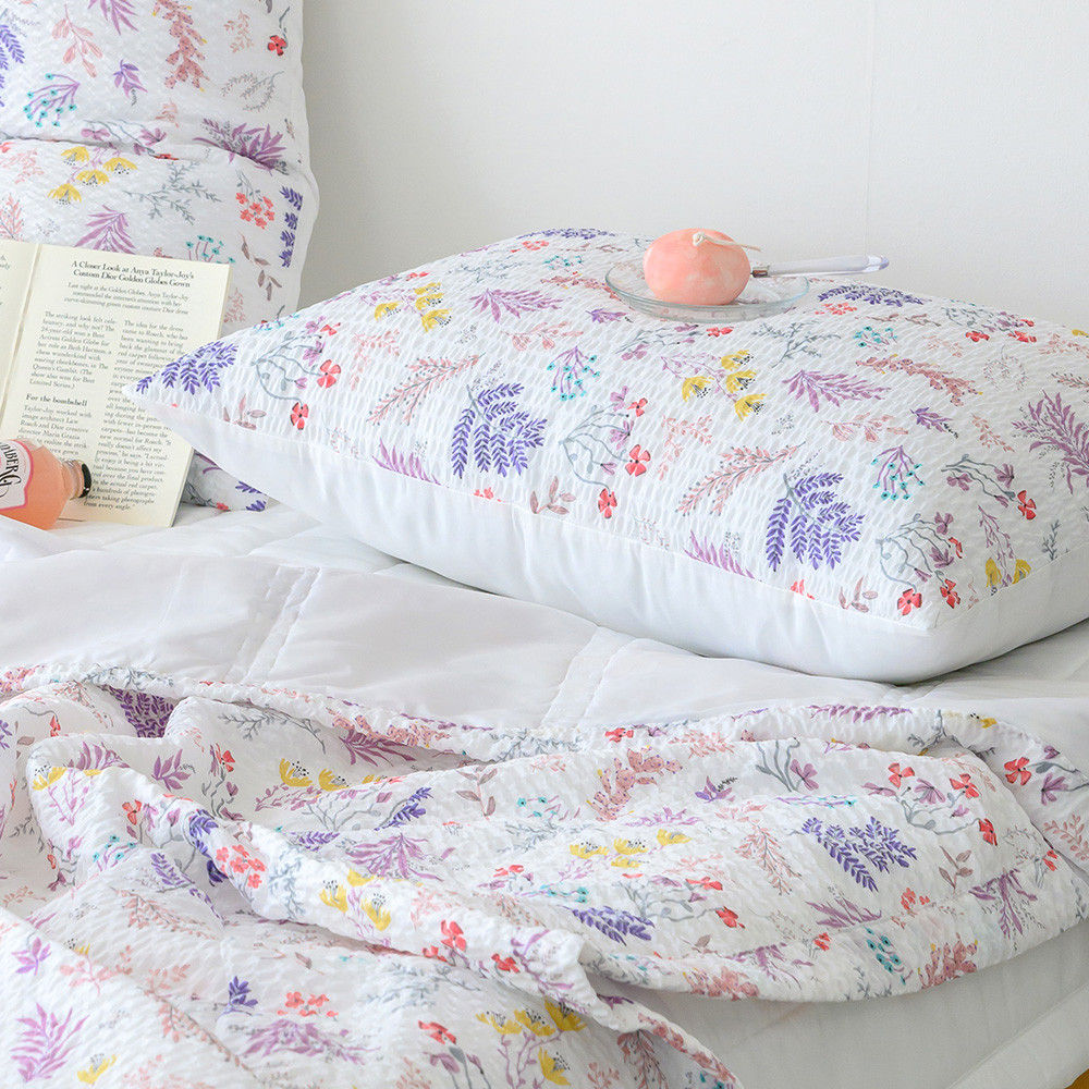 해피니 이불패드세트 델마 냉감 이불 패드 베개 슈퍼싱글 SS (핑크) (듀라론 쿨 냉감 패드) (베개솜 별매)