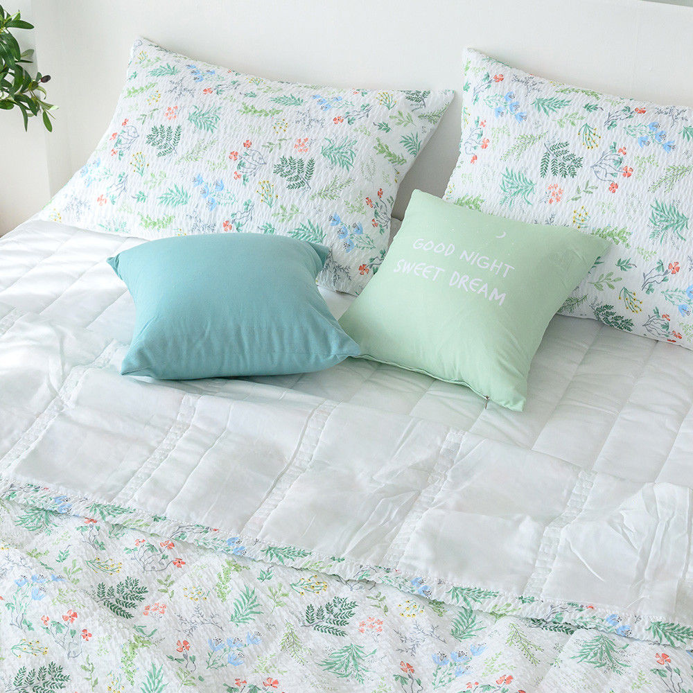 해피니 이불패드세트 델마 냉감 이불 패드 베개 퀸 Q (민트) (듀라론 쿨 냉감 패드) (베개솜 별매)