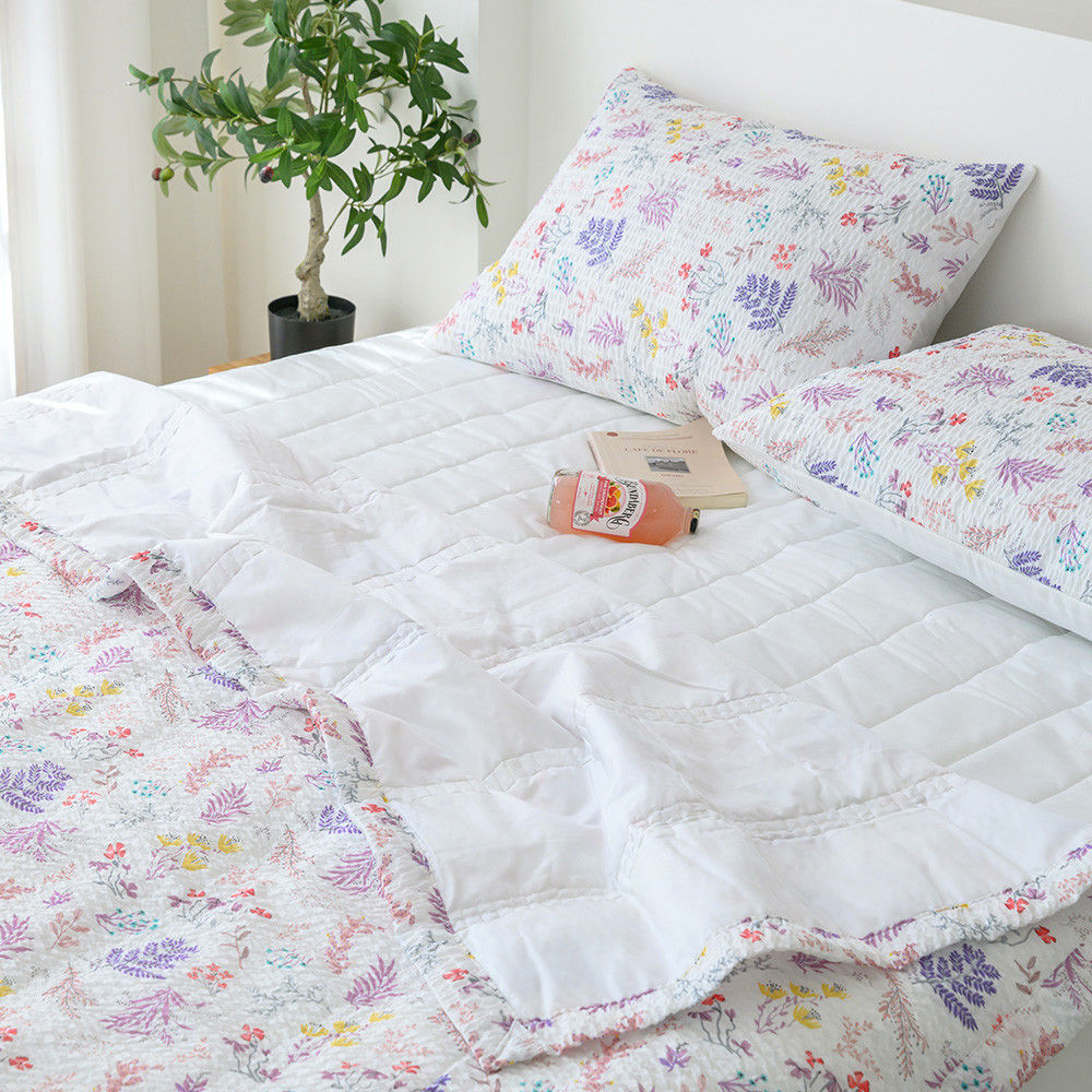 해피니 이불패드세트 델마 냉감 이불 패드 베개 퀸 Q (핑크) (듀라론 쿨 냉감 패드) (베개솜 별매)