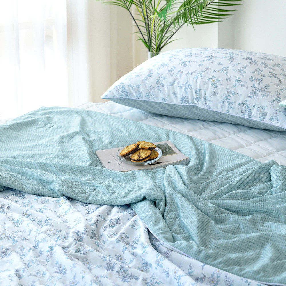 해피니 이불베개세트 비키 냉감 이불 베개 슈퍼싱글 SS (민트) (베개솜 별매)