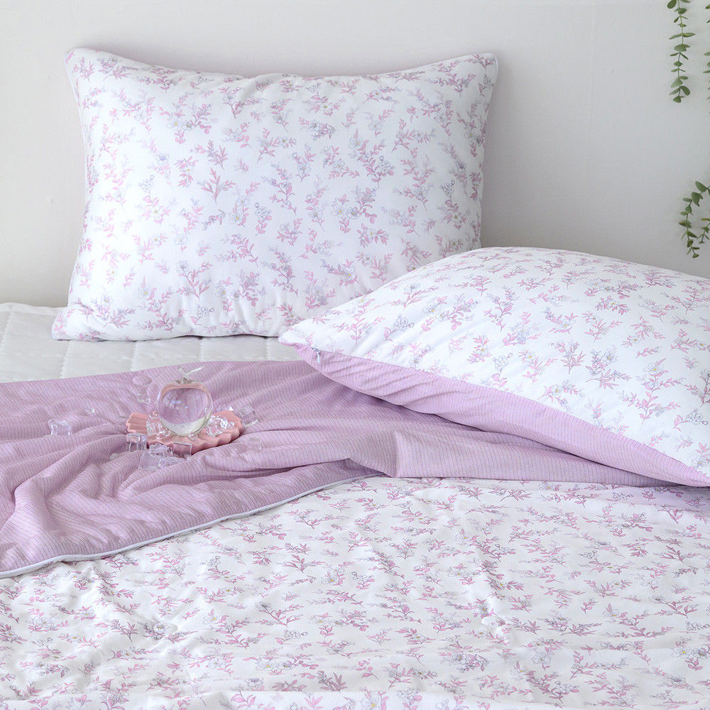 해피니 이불베개세트 비키 냉감 이불 베개 퀸 Q (핑크) (베개솜 별매)