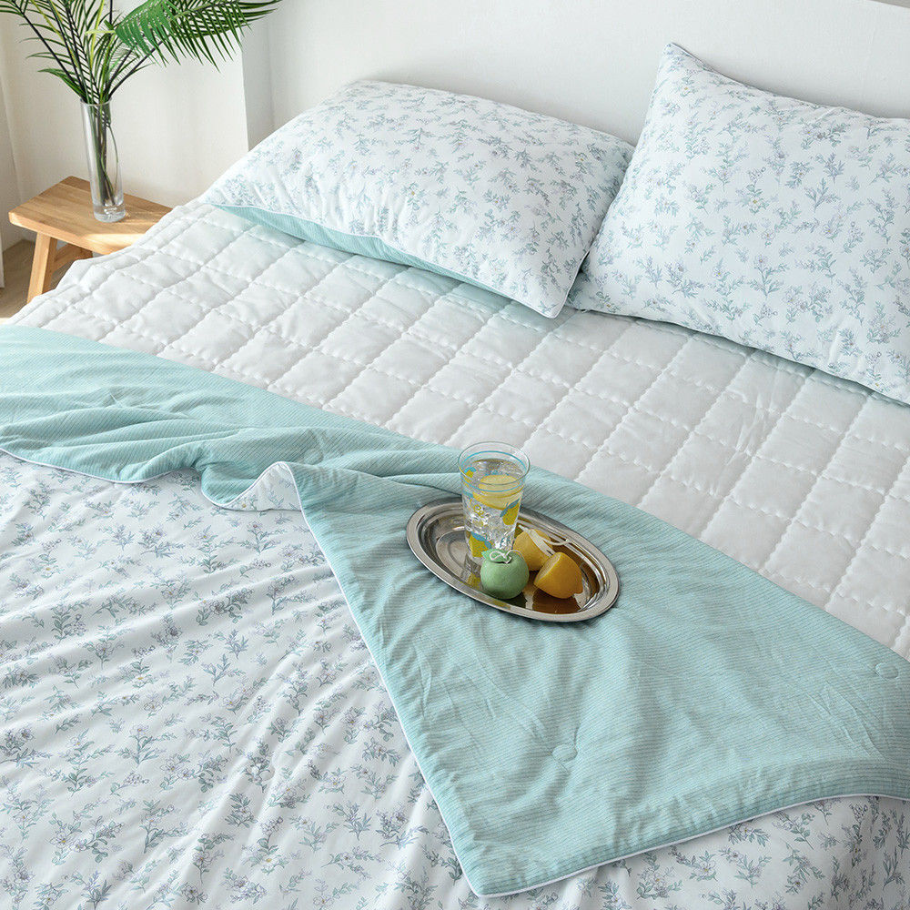 해피니 이불패드세트 비키 냉감 이불 패드 베개 퀸 Q (민트) (듀라론 쿨 냉감 패드) (베개솜 별매)