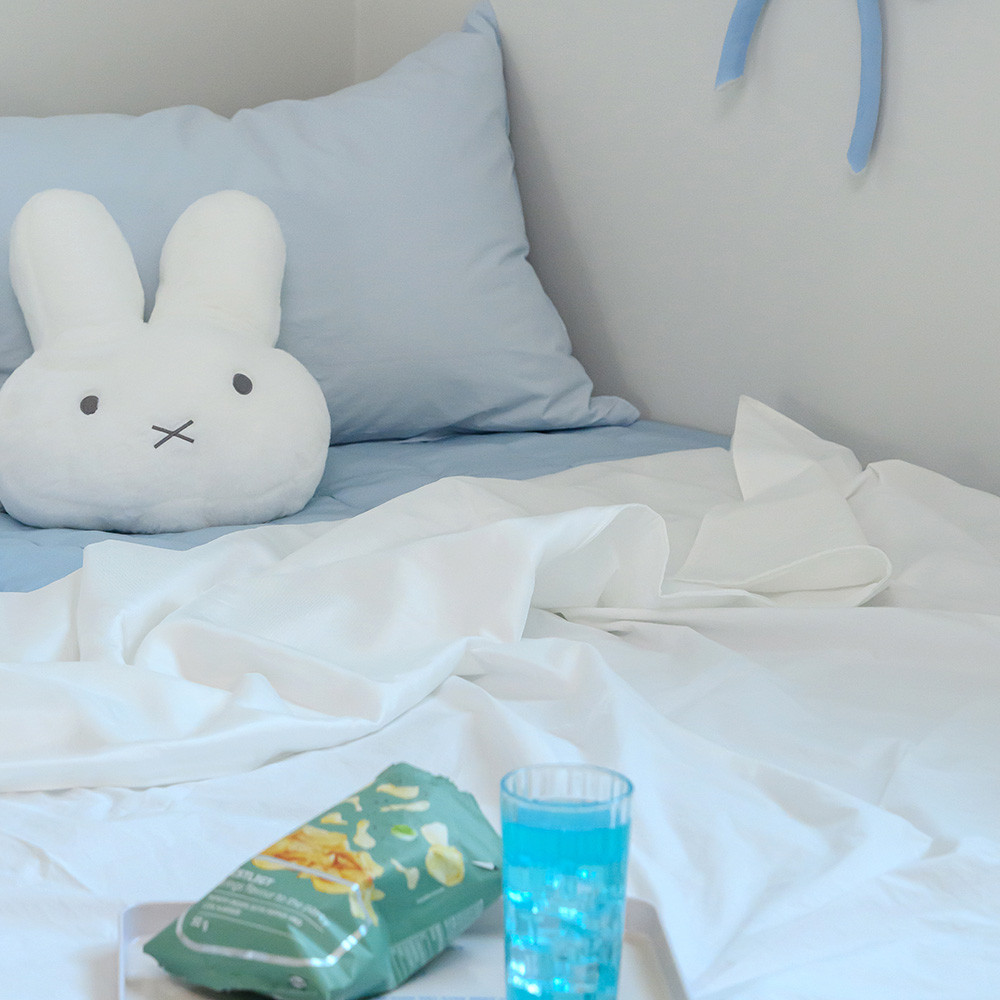 해피니 이불 여기호텔 고밀도 60수 듀라론 냉감 겹이불 슈퍼싱글 SS (화이트)