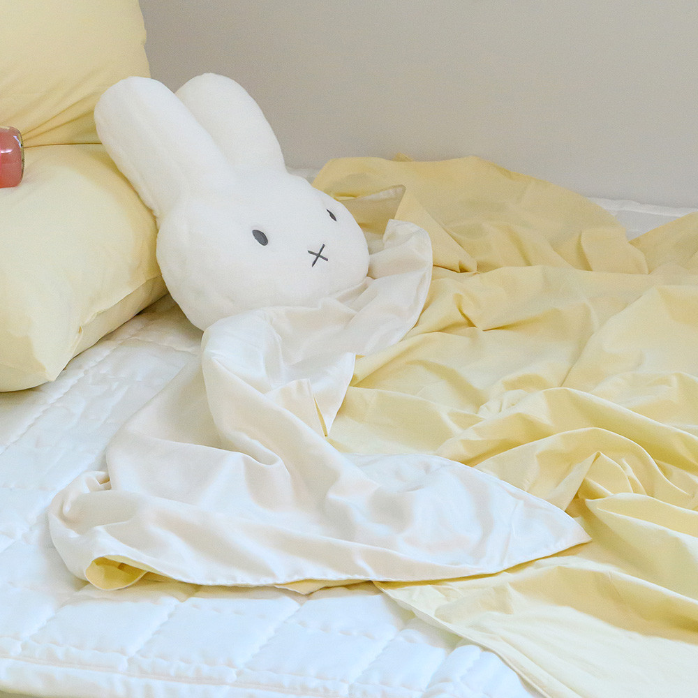 해피니 이불 여기호텔 고밀도 60수 듀라론 냉감 겹이불 슈퍼싱글 SS (옐로우)