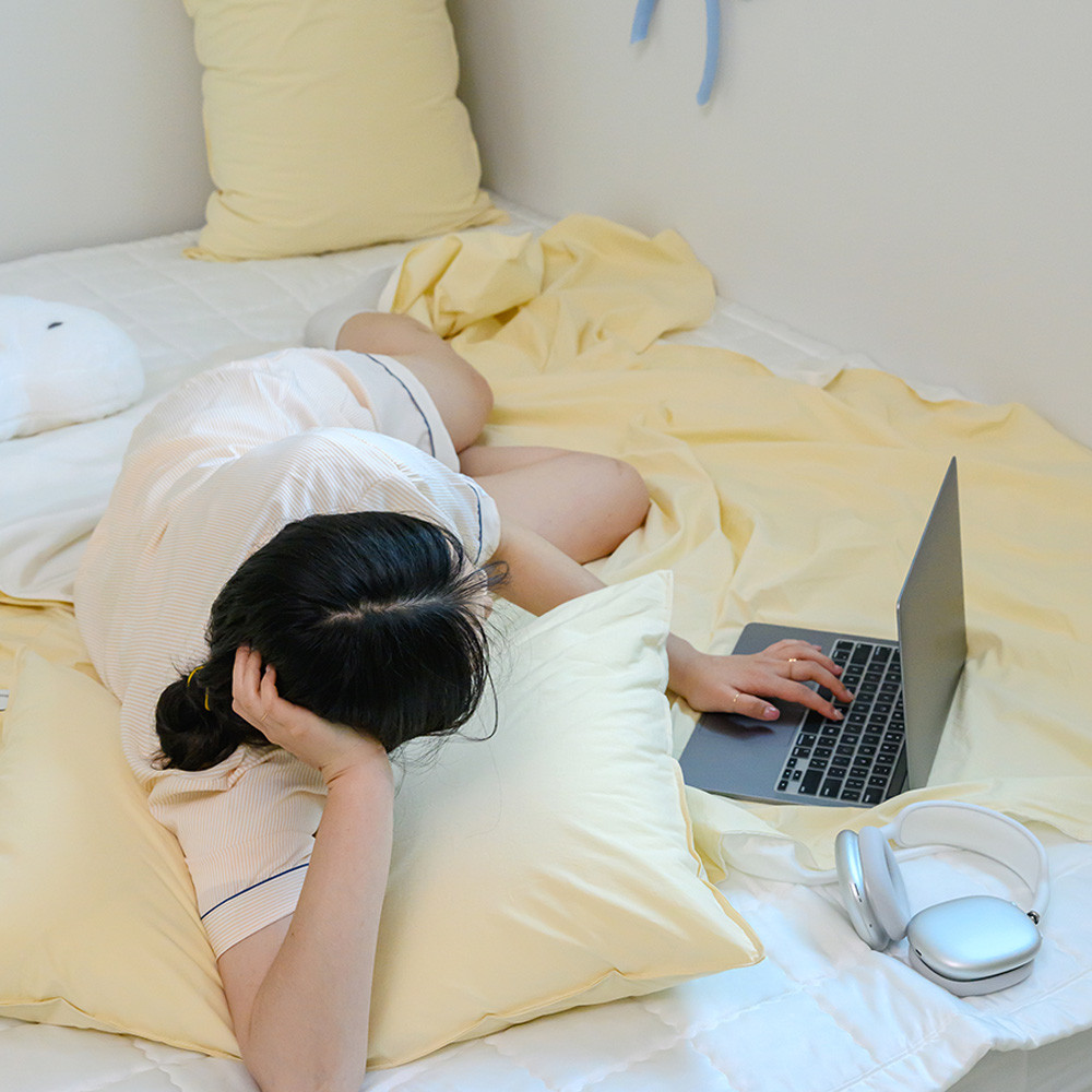 해피니 이불 여기호텔 고밀도 60수 듀라론 냉감 겹이불 퀸 Q (옐로우)