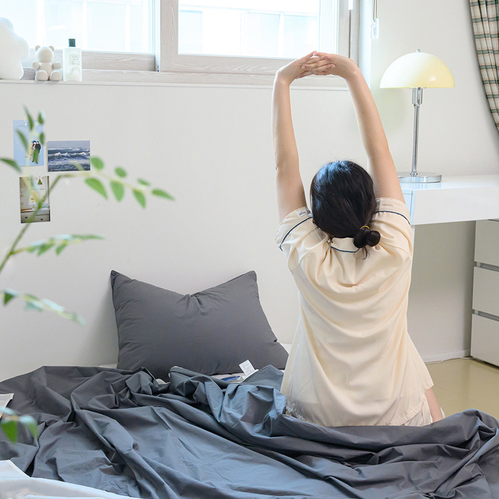 해피니 이불 여기호텔 고밀도 60수 듀라론 냉감 겹이불 퀸 Q (차콜)