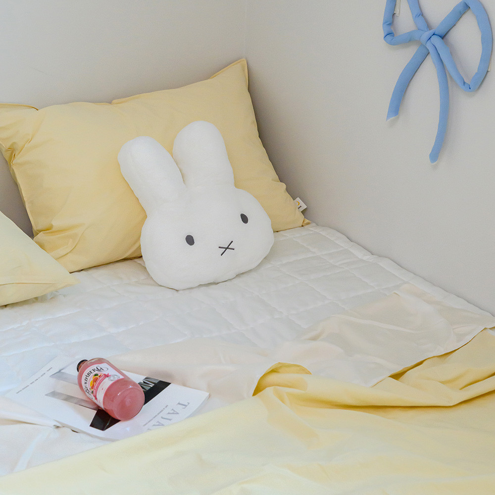 해피니 이불패드세트 여기호텔 고밀도 60수 듀라론 냉감 겹이불 패드 슈퍼싱글 SS (옐로우) (베개솜 별매)