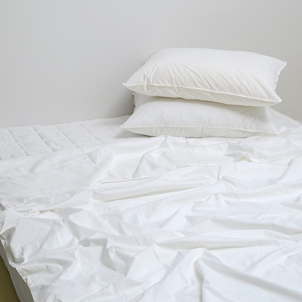 해피니 이불패드세트 여기호텔 고밀도 60수 듀라론 냉감 겹이불 패드 퀸 Q (화이트) (베개솜 별매)