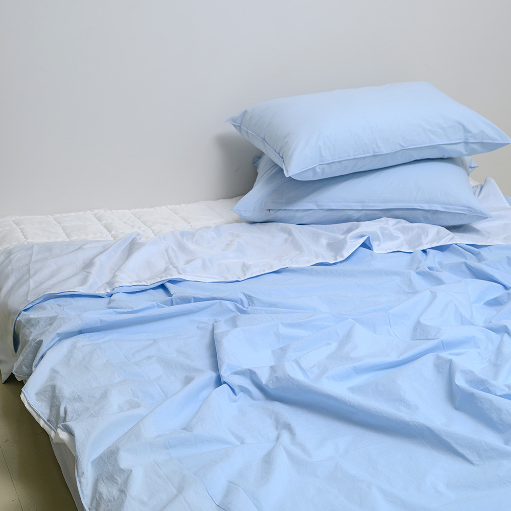 해피니 이불패드세트 여기호텔 고밀도 60수 듀라론 냉감 겹이불 패드 퀸 Q (블루) (베개솜 별매)
