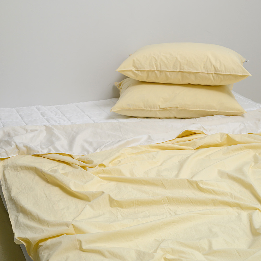 해피니 이불패드세트 여기호텔 고밀도 60수 듀라론 냉감 겹이불 패드 퀸 Q (옐로우) (베개솜 별매)