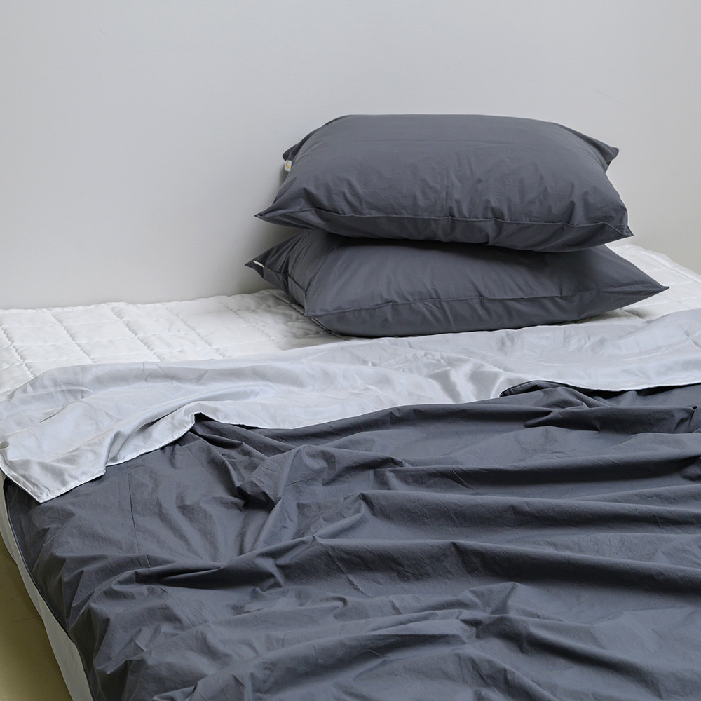 해피니 이불패드세트 여기호텔 고밀도 60수 듀라론 냉감 겹이불 패드 퀸 Q (차콜) (베개솜 별매)
