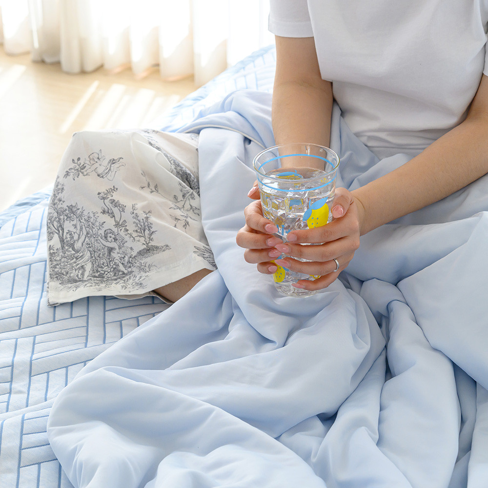 해피니 이불 쿨쿨 냉감이불 차렵이불 슈퍼싱글 SS (블루)