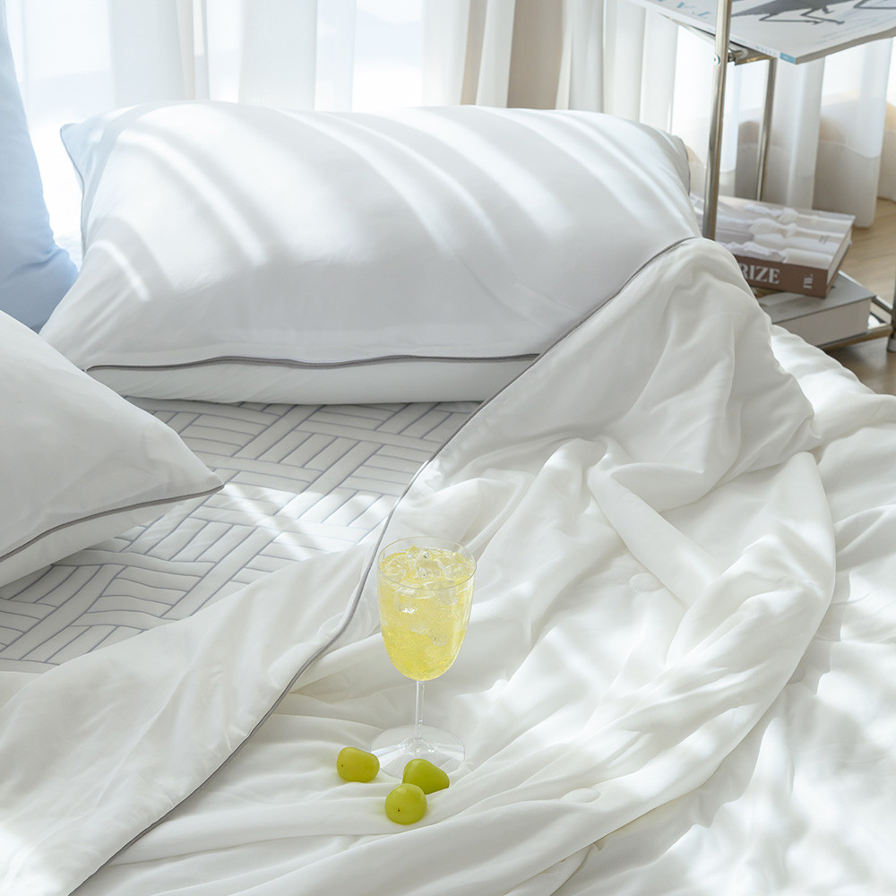 해피니 이불베개세트 쿨쿨 냉감이불 이불 베개 슈퍼싱글 SS (화이트) (베개솜 별매)