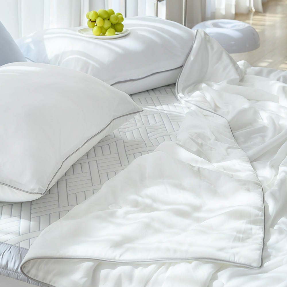 해피니 이불패드세트 쿨쿨 냉감이불 이불 패드 베개 퀸 Q (화이트) (베개솜 별매)