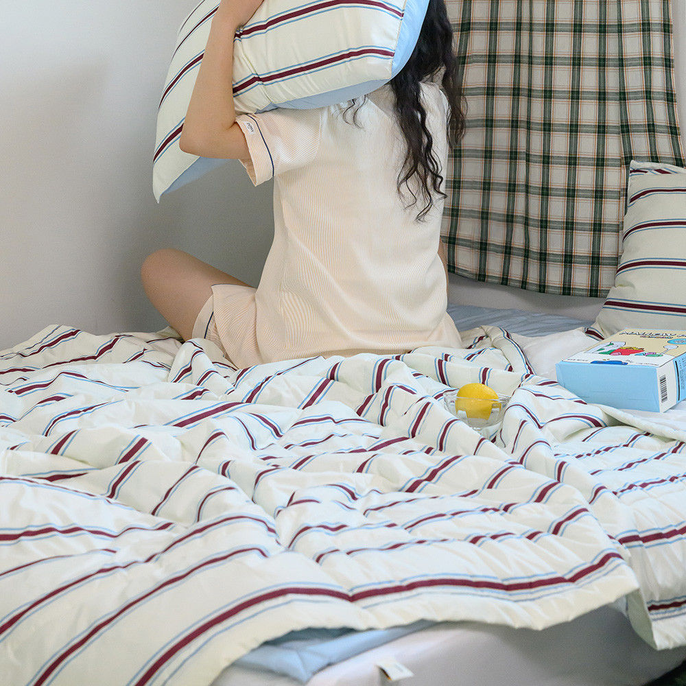 해피니 이불 레트로 M2 듀라론 냉감 차렵이불 퀸 Q (크림)