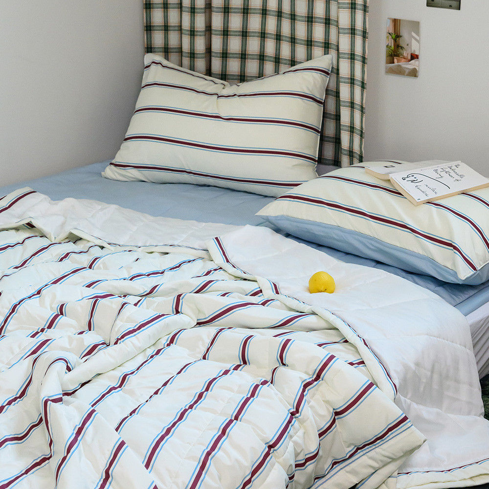 해피니 이불베개세트 레트로 M2 듀라론 냉감 이불 베개 퀸 Q (크림) (베개솜 별매)