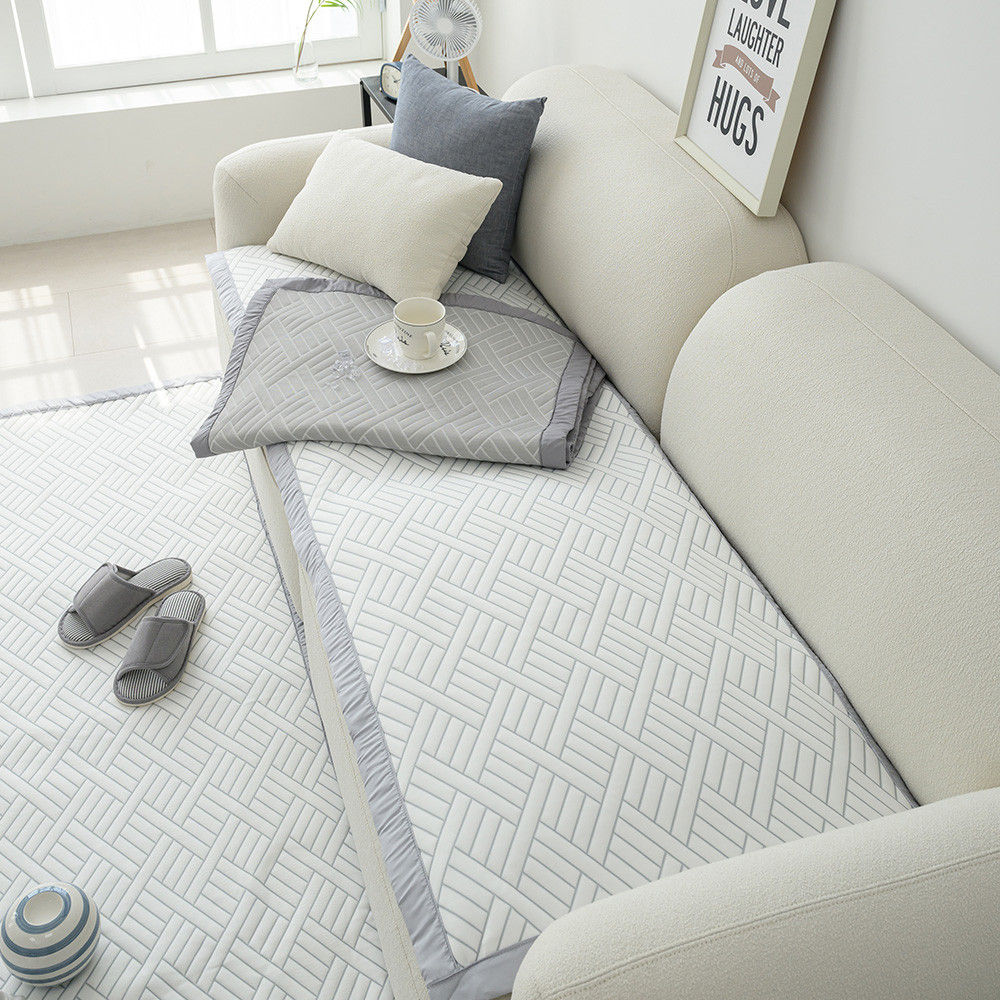 해피니 소파패드 엘리오 듀라론 3중직 냉감 소파 패드 3인용 (화이트)