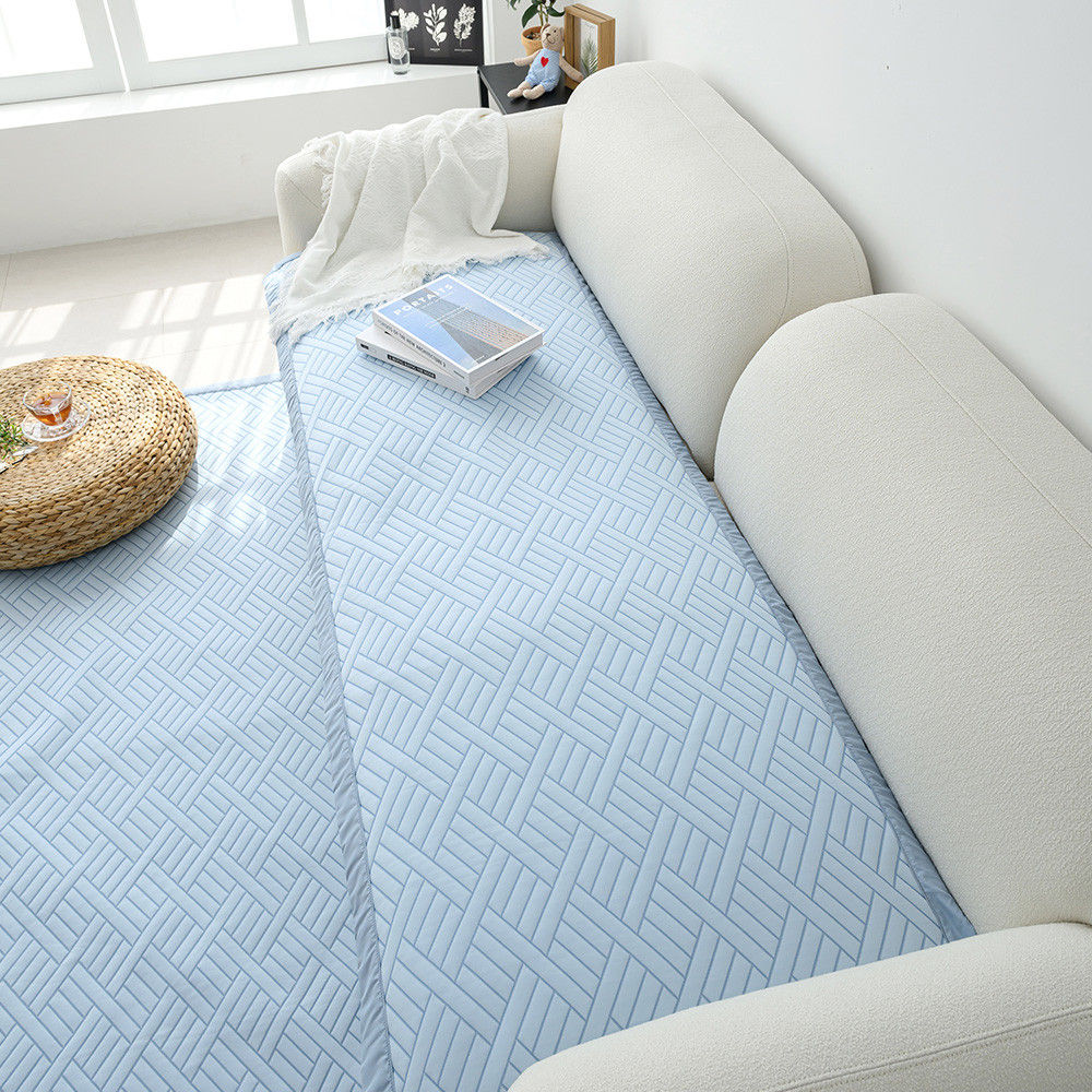 해피니 소파패드 엘리오 듀라론 3중직 냉감 소파 패드 3인용 (블루)