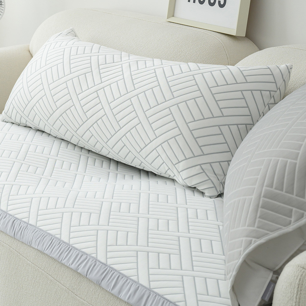 해피니 소파패드 엘리오 듀라론 3중직 냉감 소파 패드 4인용 (화이트)