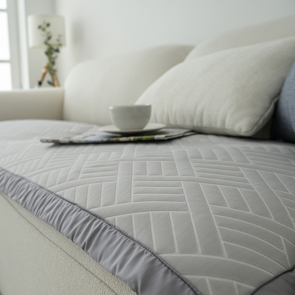 해피니 소파패드 엘리오 듀라론 3중직 냉감 소파 패드 4인용 (그레이)