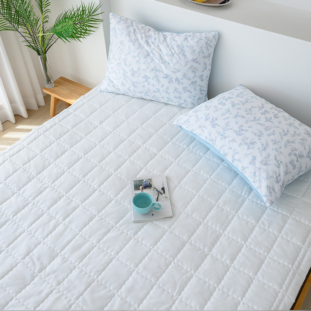 해피니 침대패드 듀라론 쿨 냉감 카페트 겸 패드 퀸 Q (화이트)