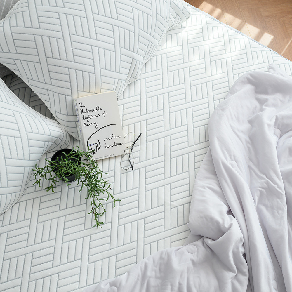 해피니 침대패드 엘리오 듀라론 3중직 냉감패드 패드 퀸 Q (화이트)