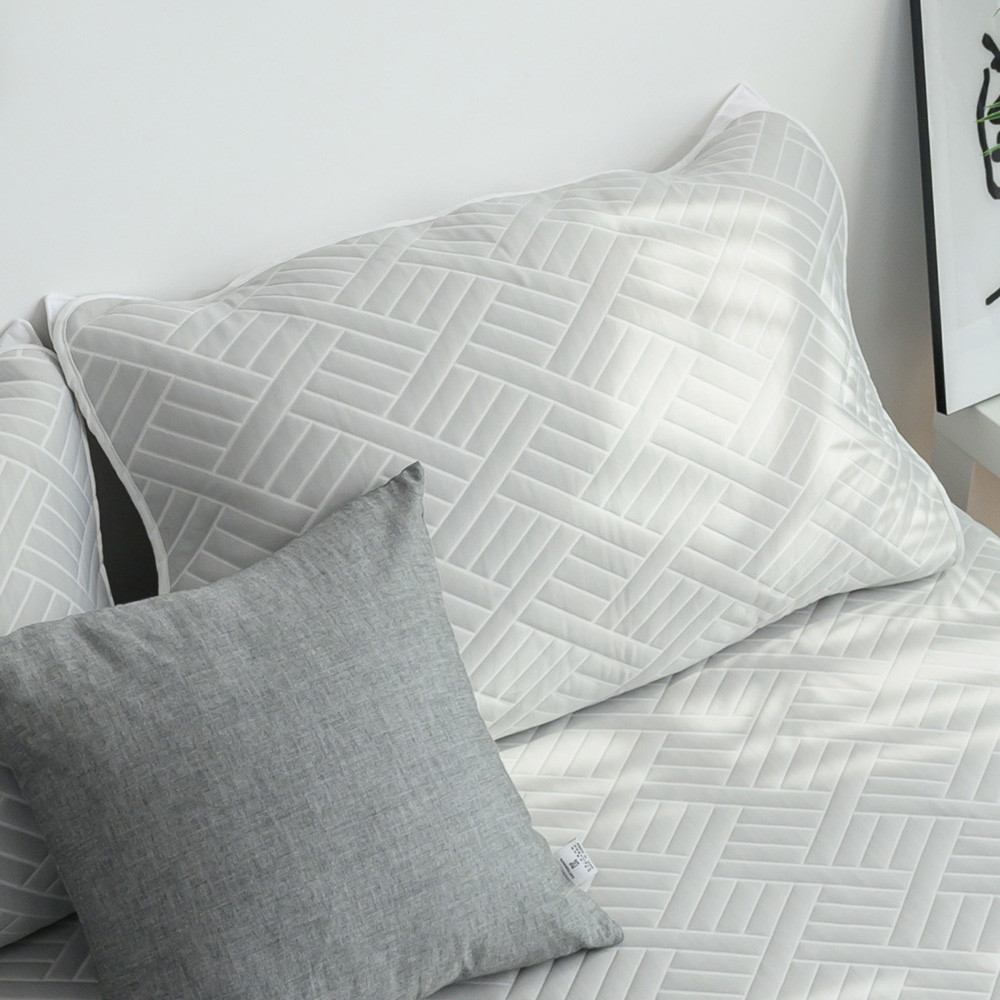 해피니 베개커버 엘리오 듀라론 3중직 냉감베개커버 밴드형 50x70 (그레이) (베개솜 별매)