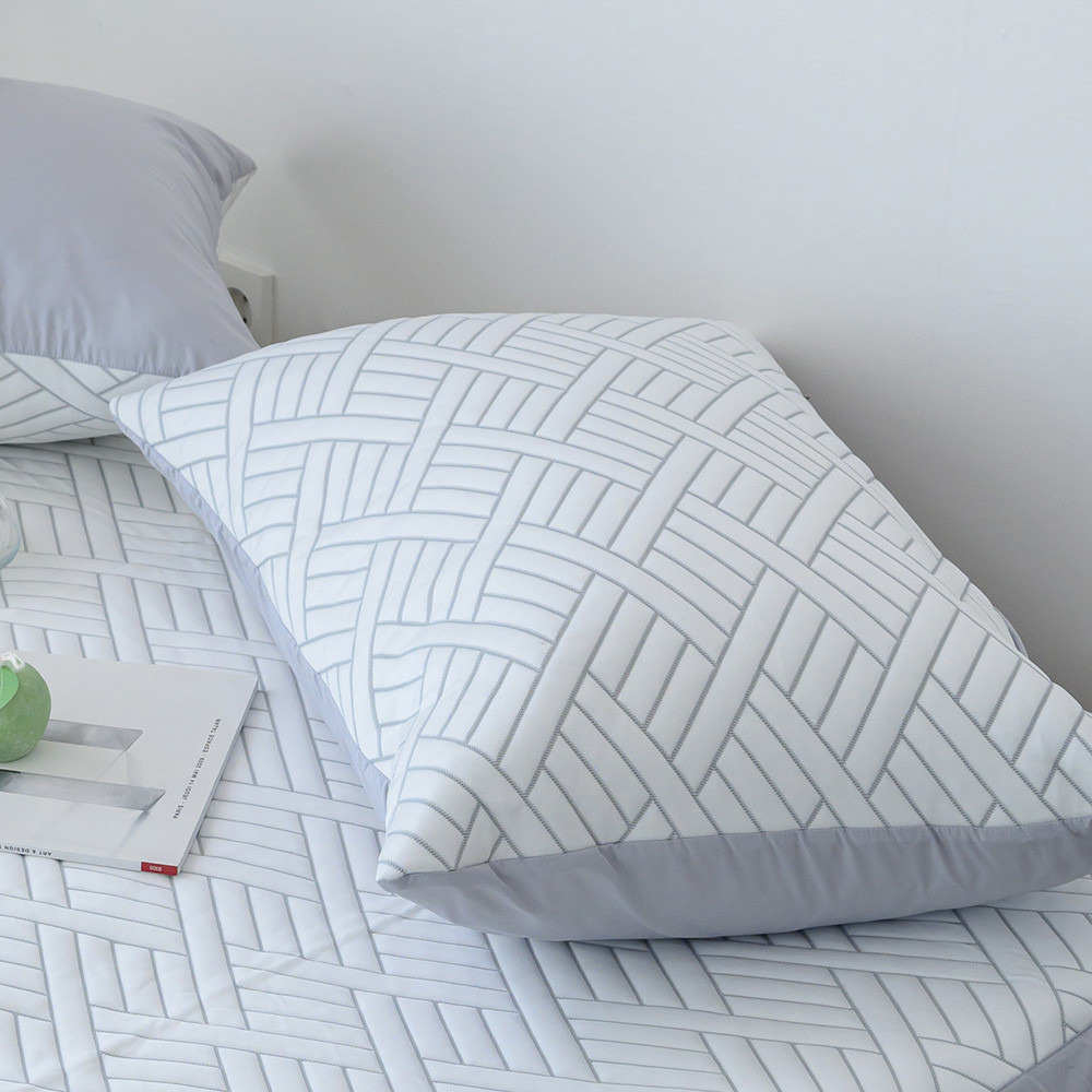 해피니 베개커버 엘리오 듀라론 3중직 냉감베개커버 지퍼형 50x70 (화이트) (베개솜 별매)