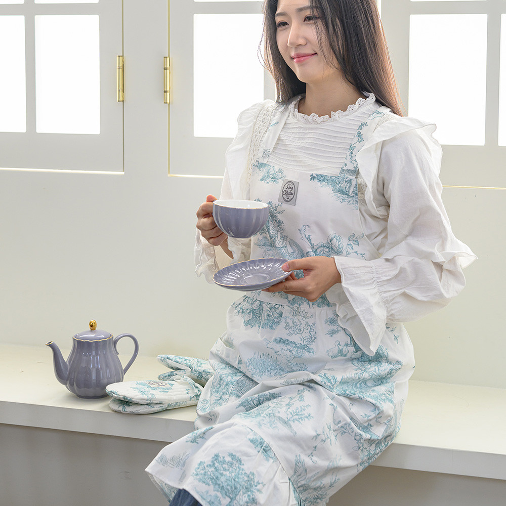 해피니 앞치마 디오레 앞치마 (민트) 바리스타앞치마 식당앞치마 카페앞치마