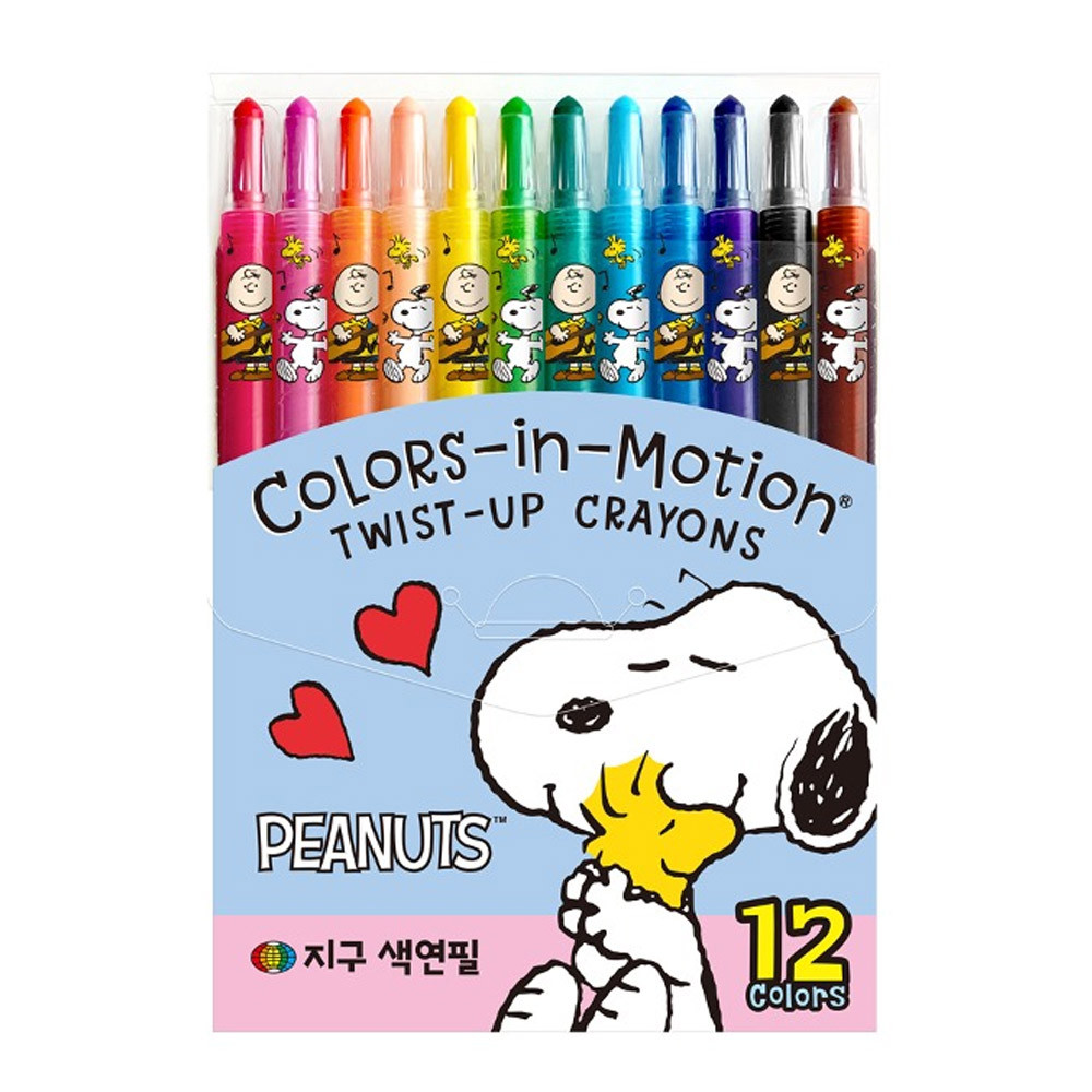 지구화학 색연필 피너츠 12색 샤프식 돌돌이색연필 미술용품