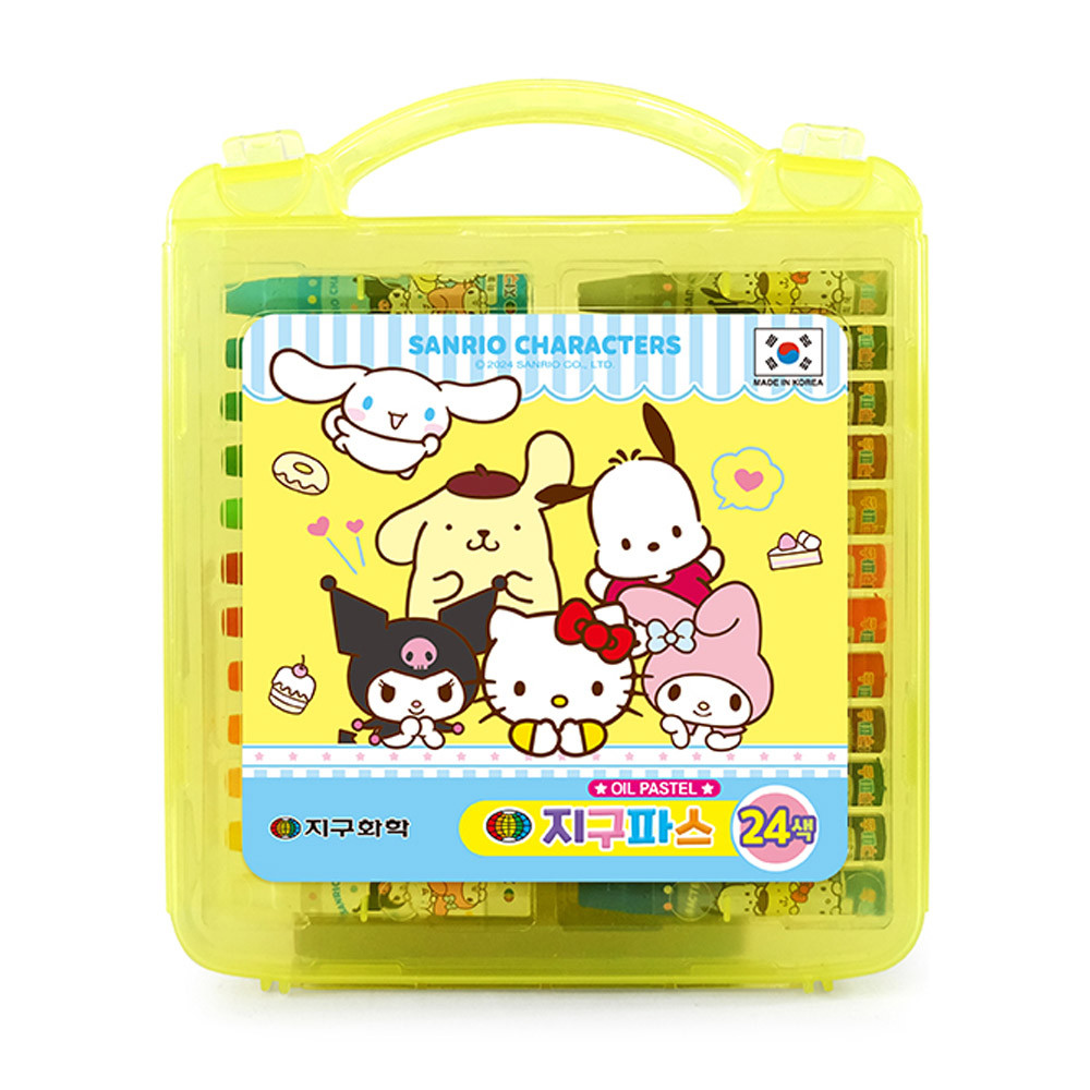 지구화학 크레파스 산리오캐릭터즈 지구파스 24색 크레용 미술용품 학용품