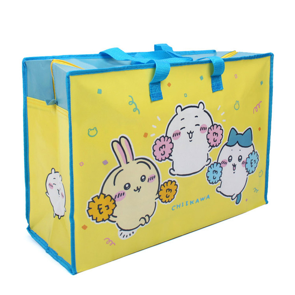 필박스 쇼핑백 먼작귀 부직포백 (대) (옐로우) 타포린백 보조가방 부직포