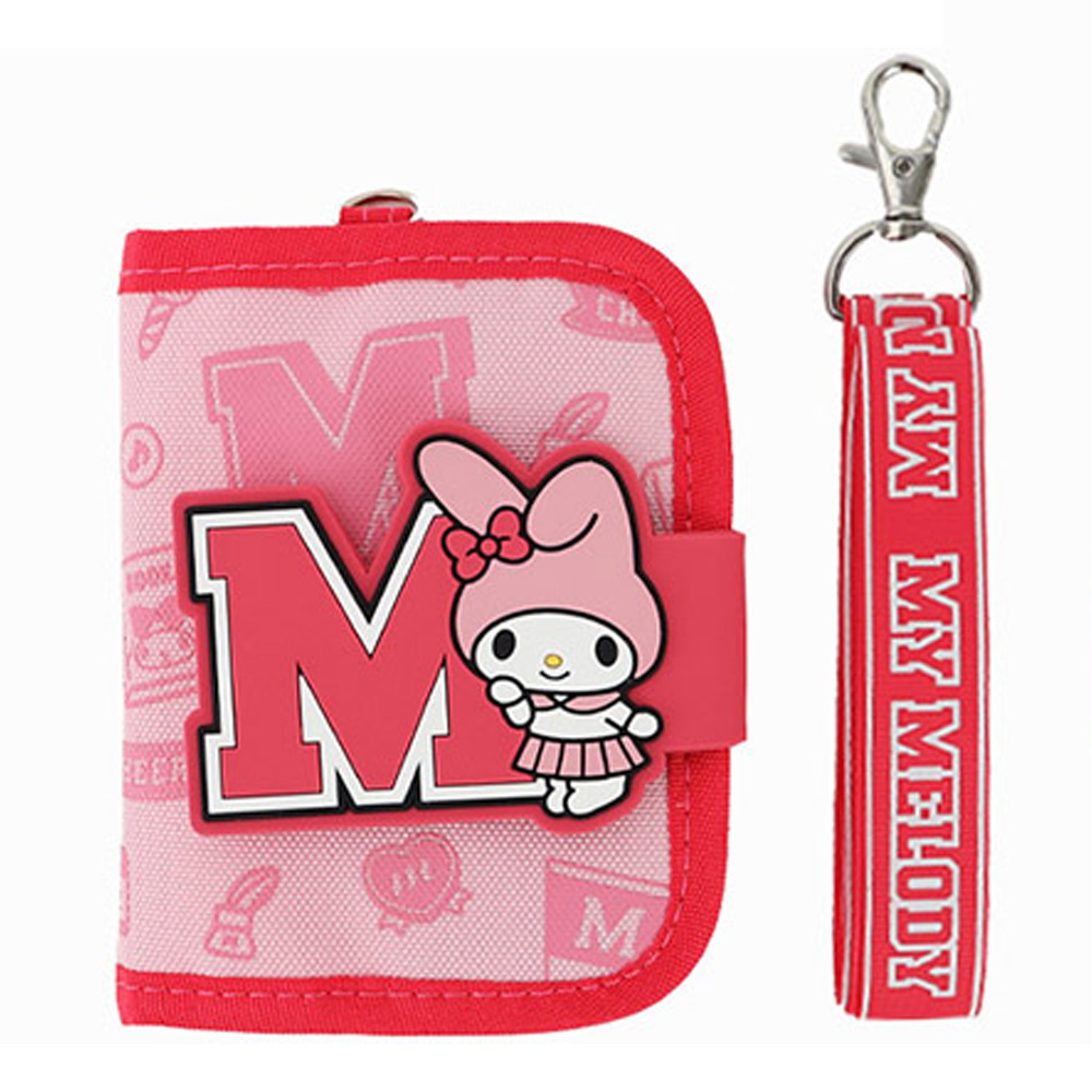 윙하우스 학생지갑 산리오 이니셜 2단 목걸이 지갑 (마이멜로디) 캐릭터 편리한 예쁜지갑