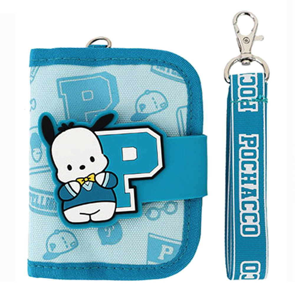 윙하우스 학생지갑 산리오 이니셜 2단 목걸이 지갑 (포차코) 캐릭터 편리한 예쁜지갑