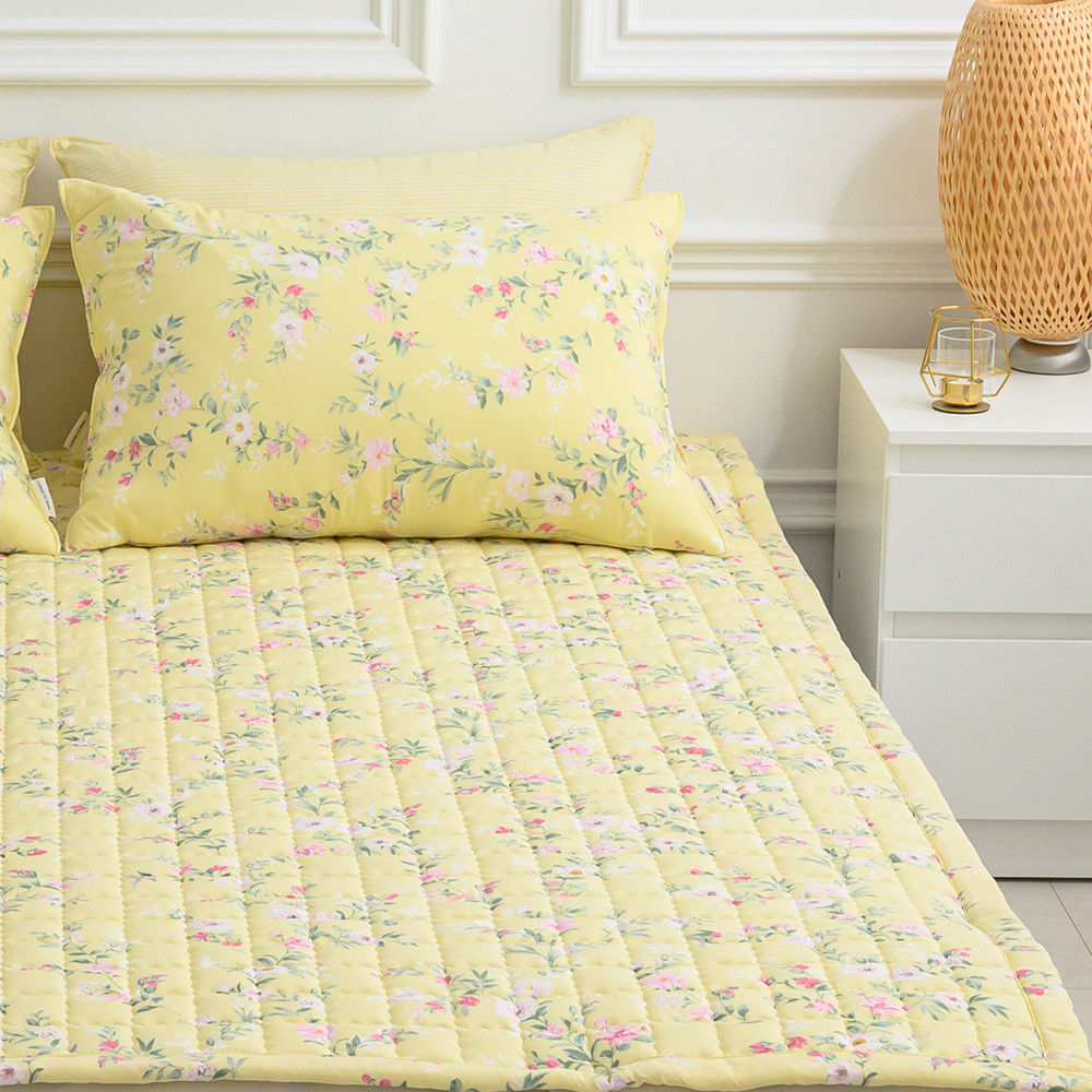 해피니 침대패드 빅토리아 카페트겸패드 슈퍼싱글 (SS) (옐로우) 패드 침대매트