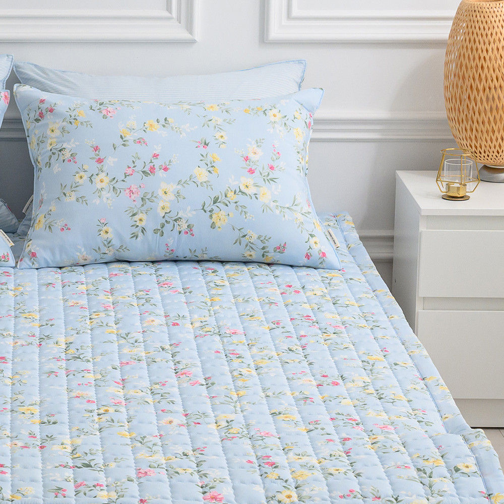 해피니 침대패드 빅토리아 카페트겸패드 슈퍼싱글 (SS) (블루) 패드 침대매트