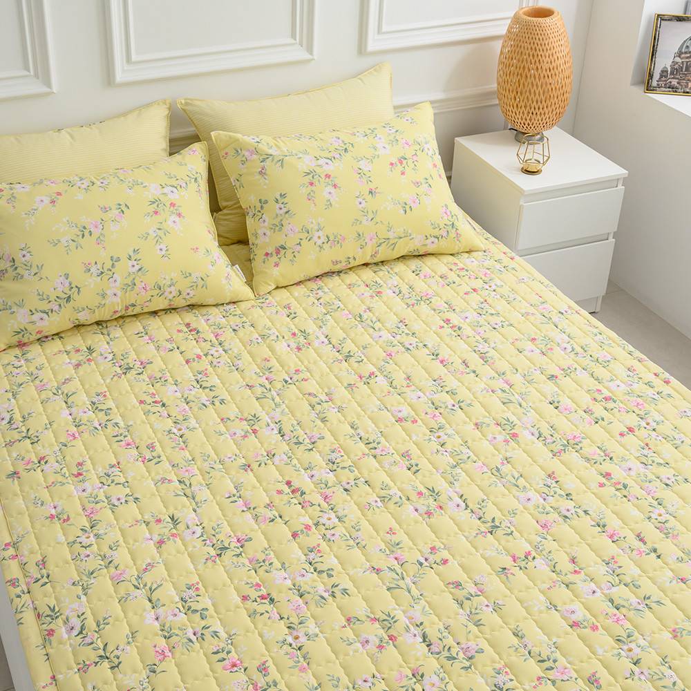 해피니 침대패드 빅토리아 카페트겸패드 퀸 (Q) (옐로우) 패드 침대매트