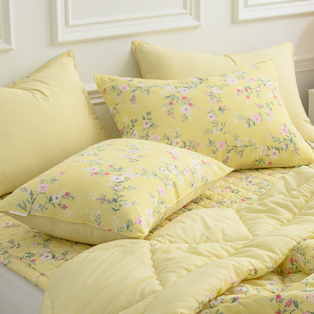 해피니 베개커버 빅토리아 베개 50x70 (옐로우) (베개솜 별매)