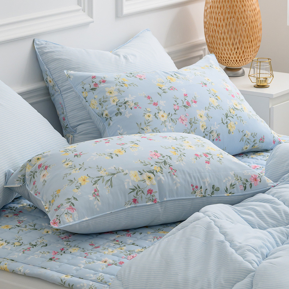 해피니 베개커버 빅토리아 베개 50x70 (블루) (베개솜 별매)