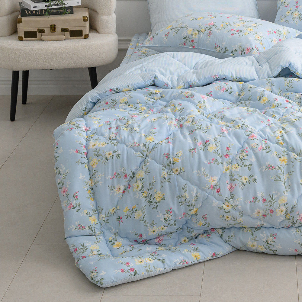 해피니 이불 빅토리아 차렵이불 슈퍼싱글 (SS) (블루)