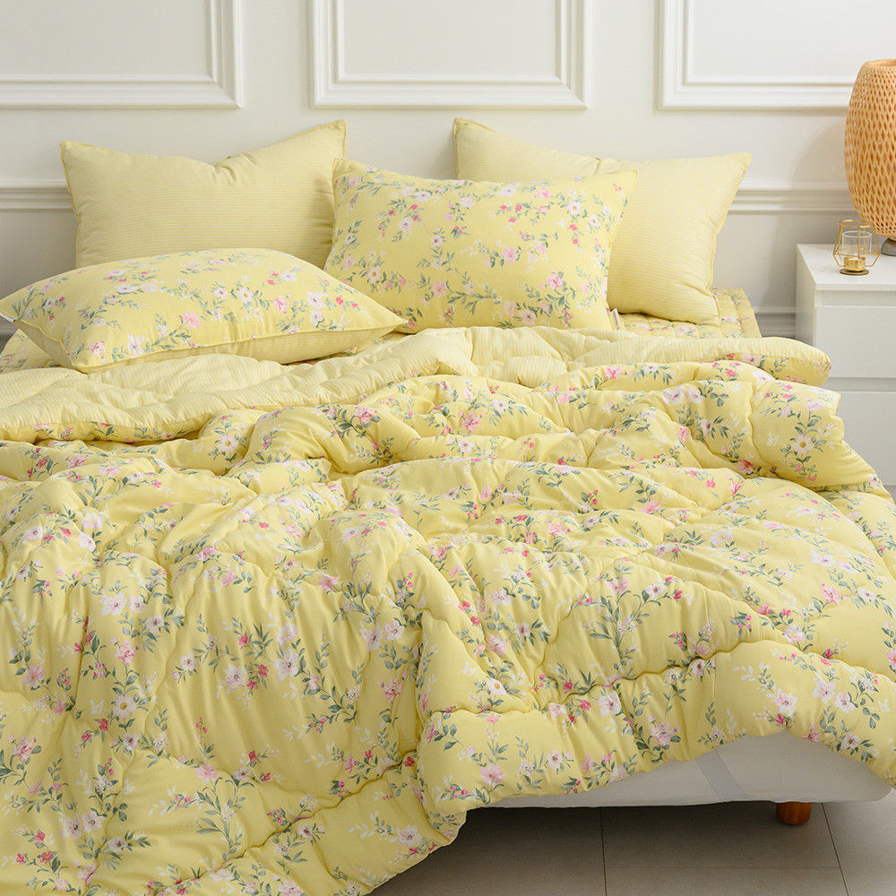 해피니 이불베개세트 빅토리아 차렵이불 베개세트 퀸 (Q) (옐로우) (베개솜 별매)