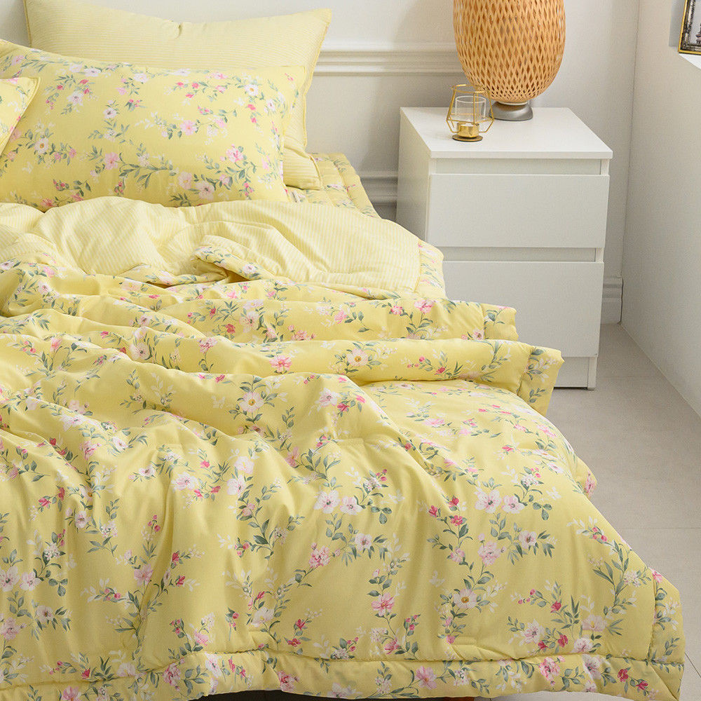 해피니 이불베개세트 빅토리아 간절기이불 베개세트 슈퍼싱글 (SS) (옐로우) (베개솜 별매)