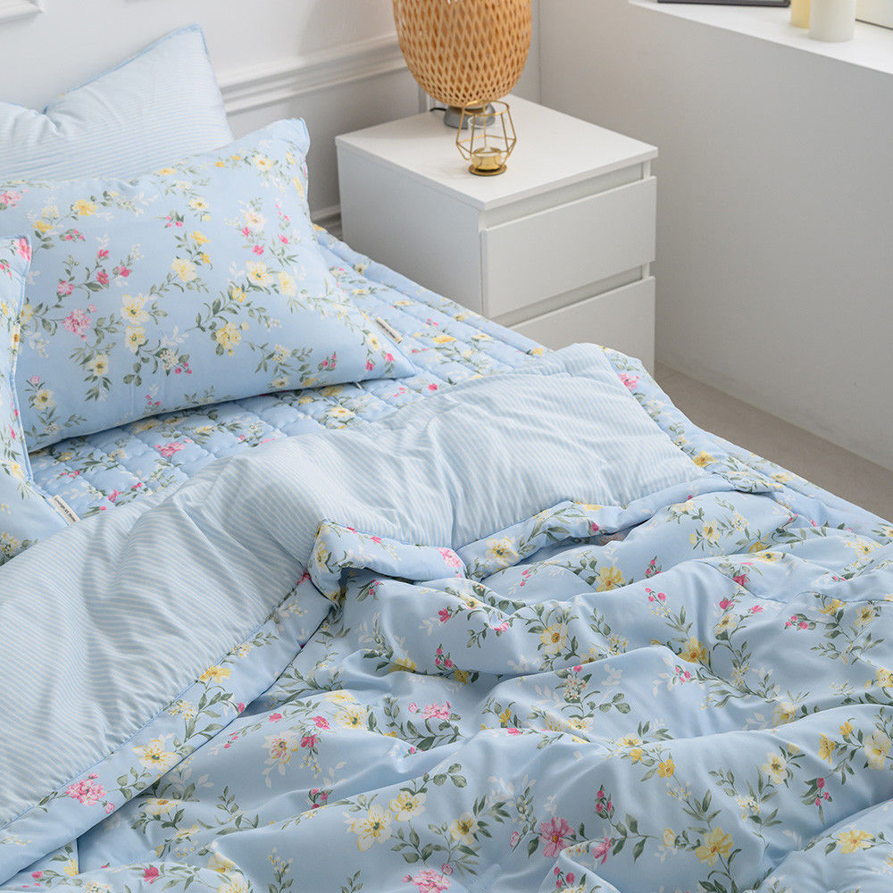 해피니 이불패드세트 빅토리아 간절기이불 패드세트 슈퍼싱글 (SS) (블루) (베개솜 별매)