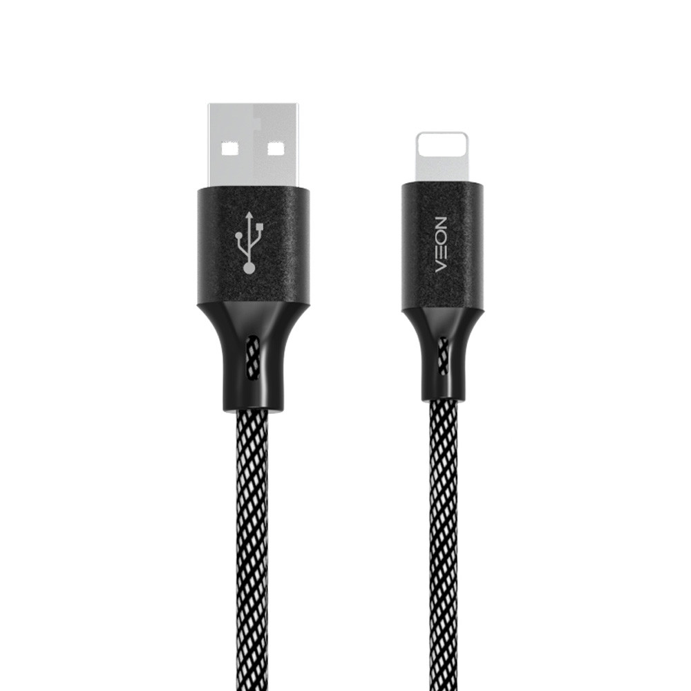 베온 usb데이터케이블 메탈 페브릭 케이블 USB-8핀 1.2M 2.4A (KSC-AL12)