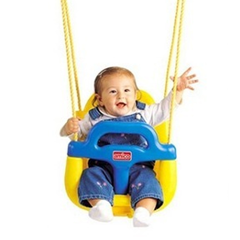 아미코 승용완구 안전그네 (노랑) (그네봉 포함) 유아 실내 그네