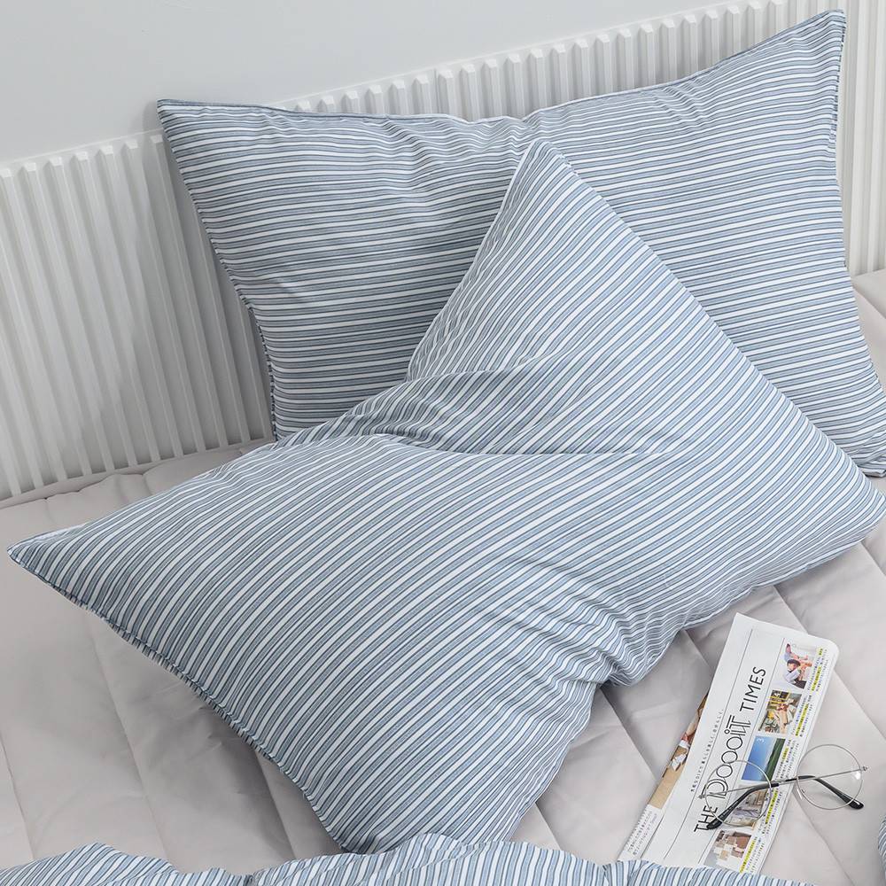 해피니 베개커버 베이직 스트라이프 안티더스트 베개 50x70 (그레이) (베개솜 별매)