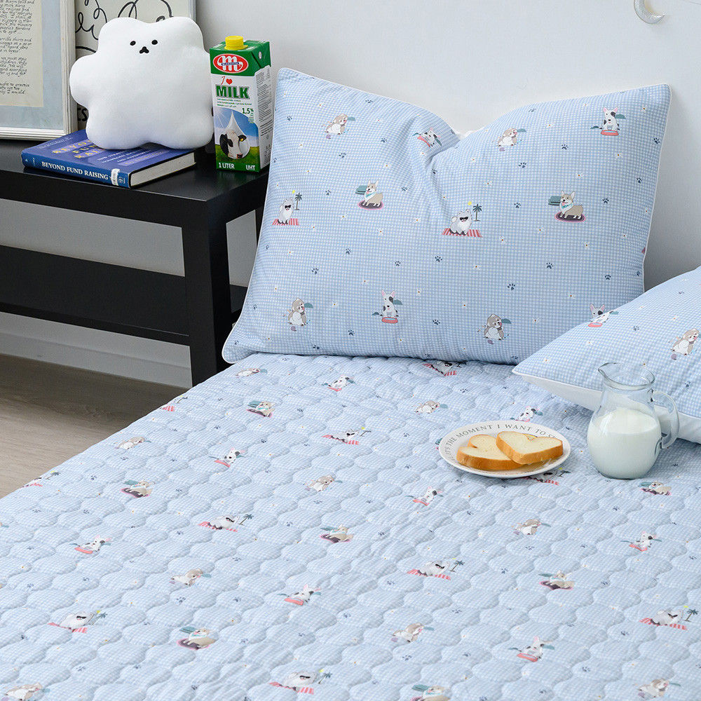 해피니 침대패드 주토피아 카페트겸 패드 밴딩 슈퍼싱글 SS (블루)