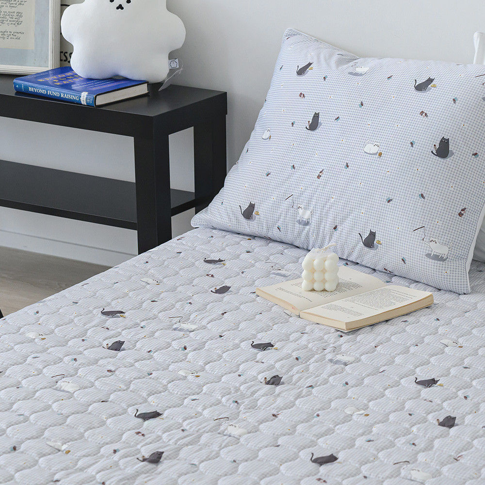 해피니 침대패드 주토피아 카페트겸 패드 밴딩 슈퍼싱글 SS (그레이)